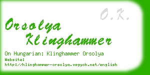 orsolya klinghammer business card